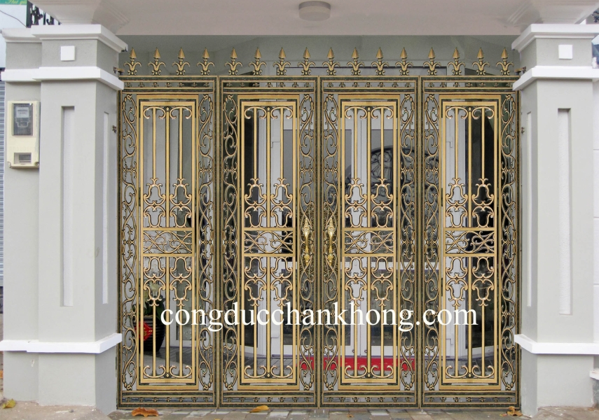 Cổng nhôm đúc trọn bộ G059