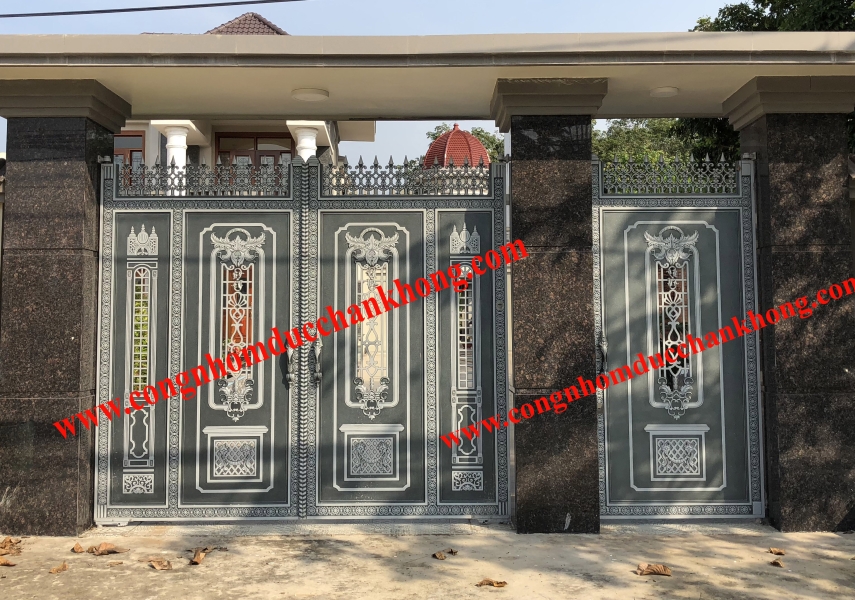 Cổng nhôm đúc trọn bộ G012