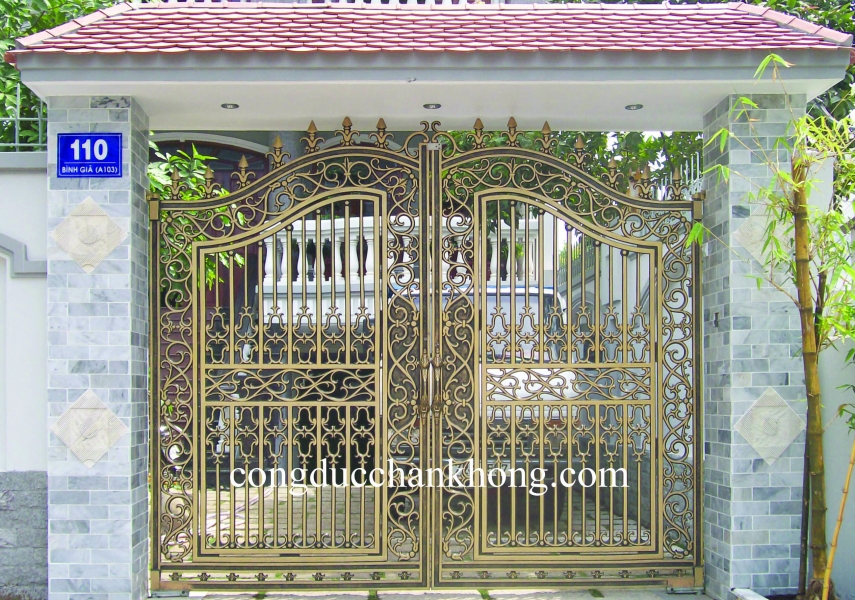 Cổng nhôm đúc trọn bộ G029