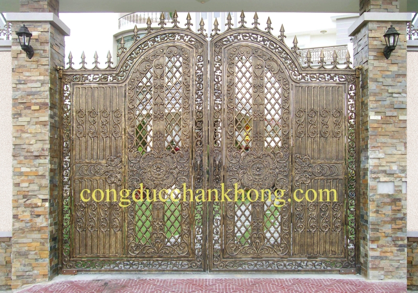 Cổng nhôm đúc trọn bộ G049