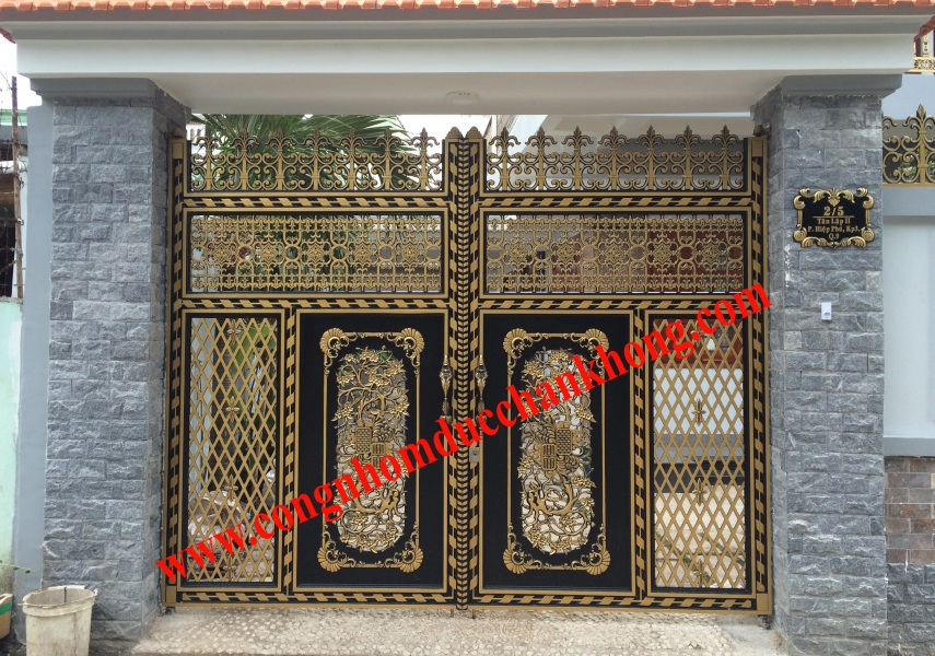 Cổng nhôm đúc trọn bộ G009