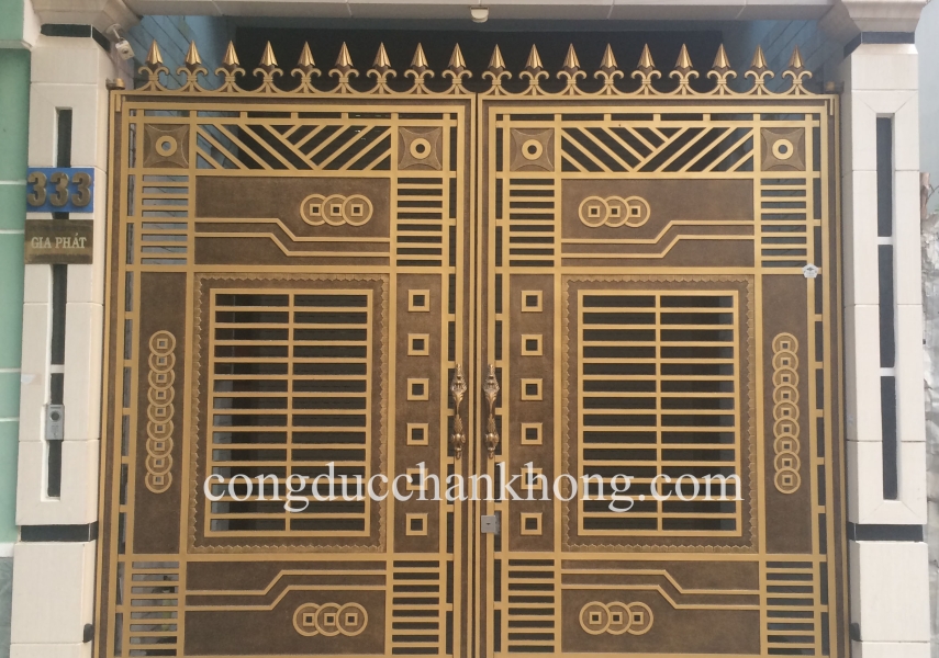 Cổng nhôm đúc trọn bộ G054