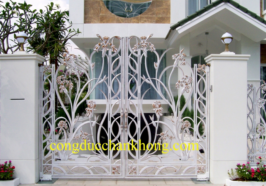 cổng nhôm đúc trọn bộ G067