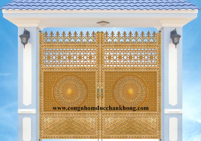 Cổng nhôm đúc trọn bộ G018.B