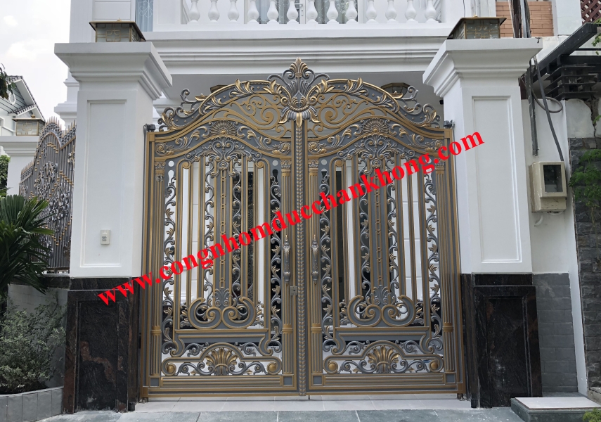 cổng nhôm đúc trọn bộ G065
