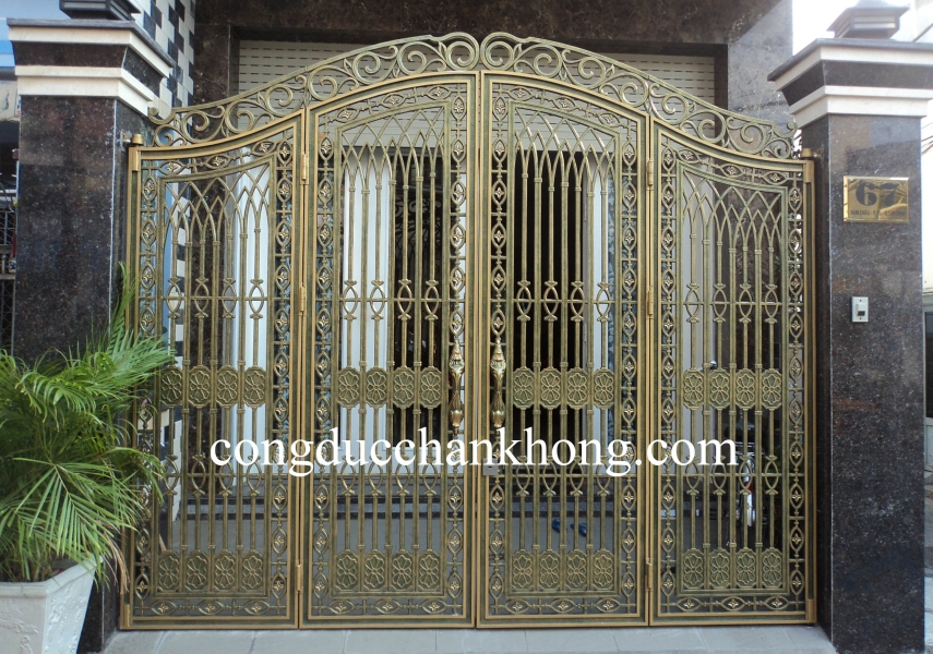 Cổng nhôm đúc trọn bộ G028