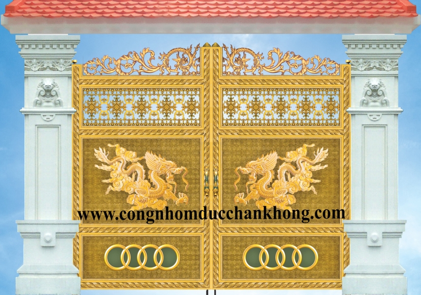 Cổng nhôm đúc trọn bộ G007