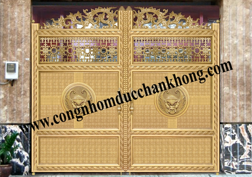 Cổng nhôm đúc trọn bộ G011