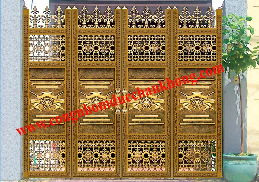 Cổng nhôm đúc trọn bộ G017.B