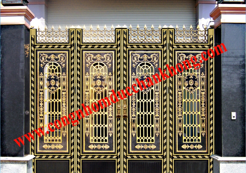 Cổng nhôm đúc trọn bộ G016