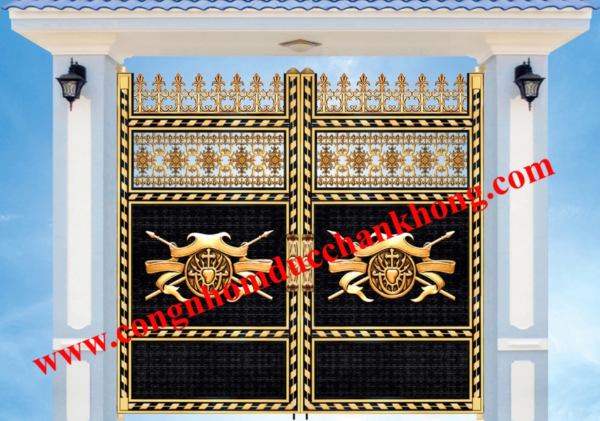 Cổng nhôm đúc trọn bộ G017