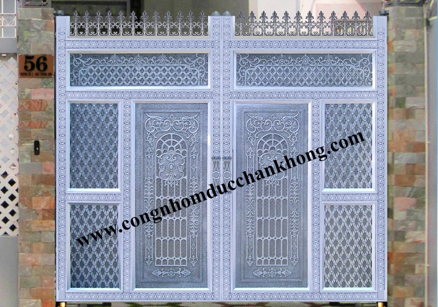 Cổng nhôm đúc trọn bộ G008