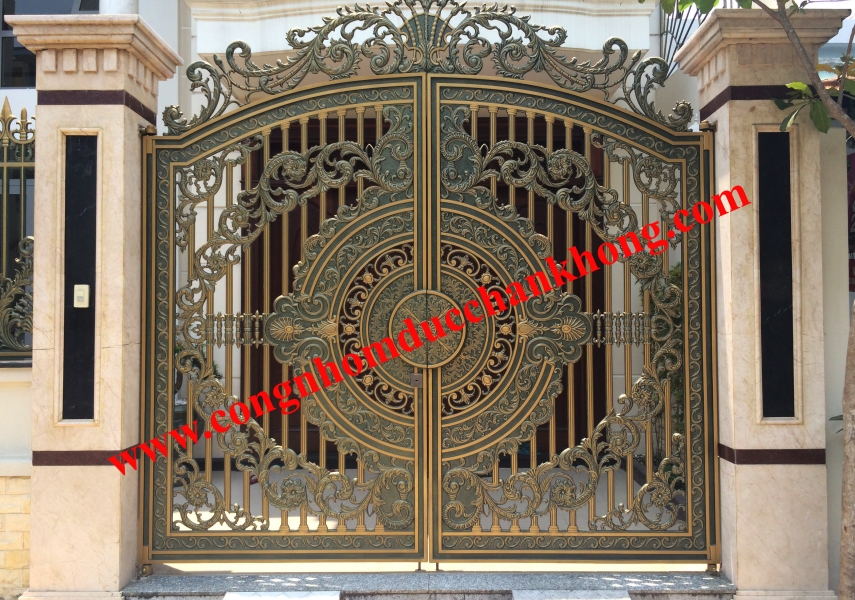 Cổng nhôm đúc trọn bộ G051