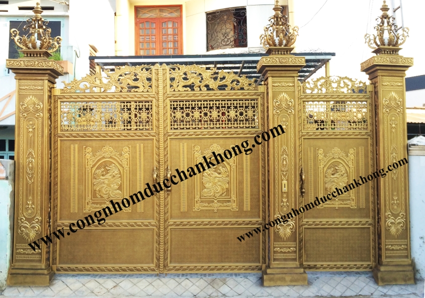 Cổng nhôm đúc trọn bộ G006